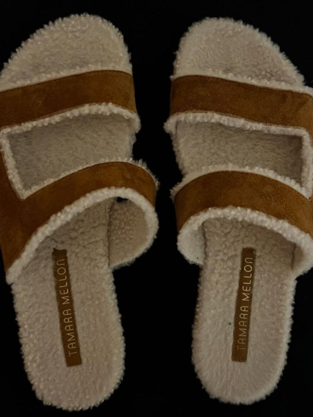 Tamara Mellon, Fuzzy Sandals W Size 39.5 (US size 9, RUNS SMALL), Made in Italy